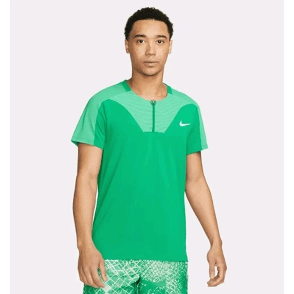 Nike Men's Green Court Dri-FIT ADV Slam 1/4 Zip Tennis Polo T-Shirt Size XXL